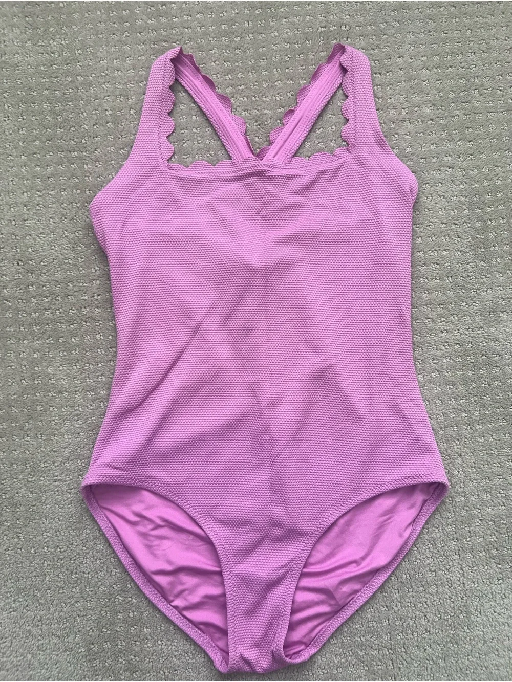 Girl’s Old Navy Lilac Scallop-Trim One-Piece Swimsuit size 14/16 (XL)